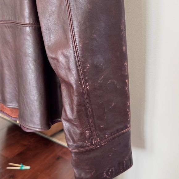 Cult Gaia Dark Brown Leather Tie-Front Jacket - Picture 7 of 8